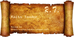 Raits Teodor névjegykártya